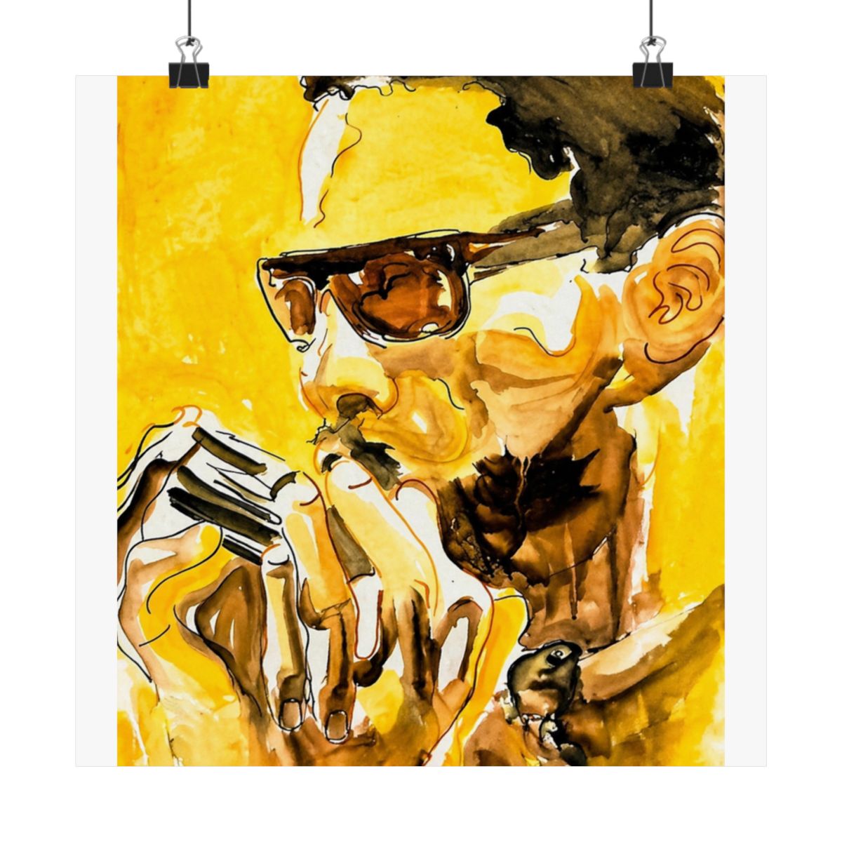 Stevie Wonder Art Print: Watercolor Portrait - alternate angle 5, merchandise