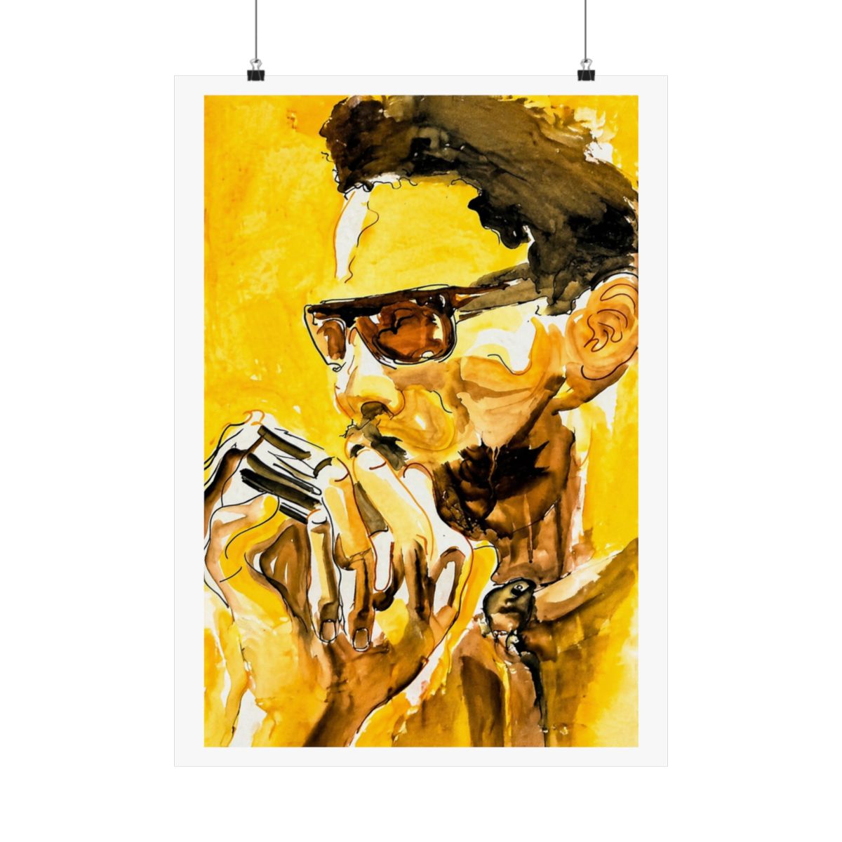 Stevie Wonder Art Print: Watercolor Portrait