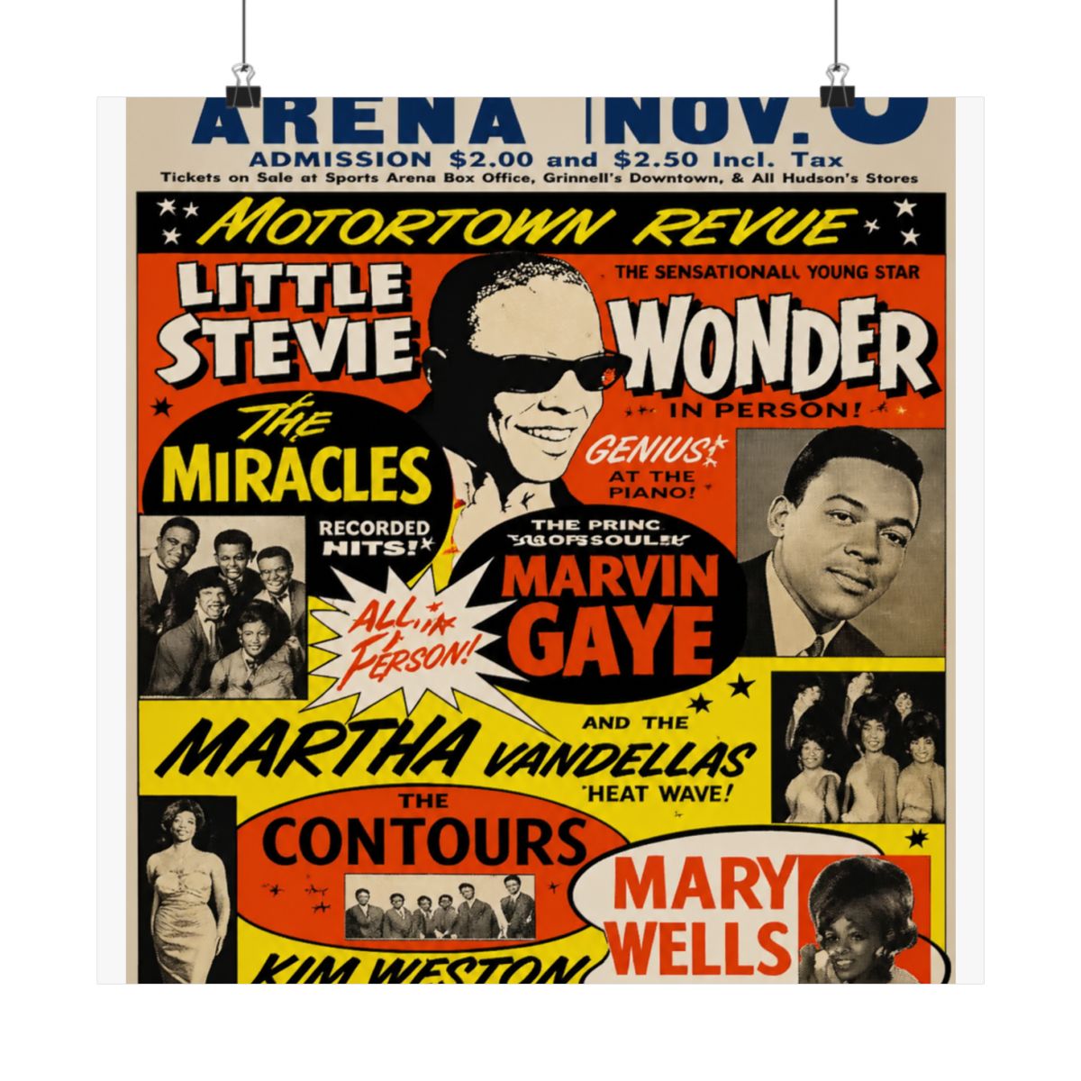 Stevie Wonder Vintage Advertising Motortown Revue Poster - alternate angle 4, merchandise