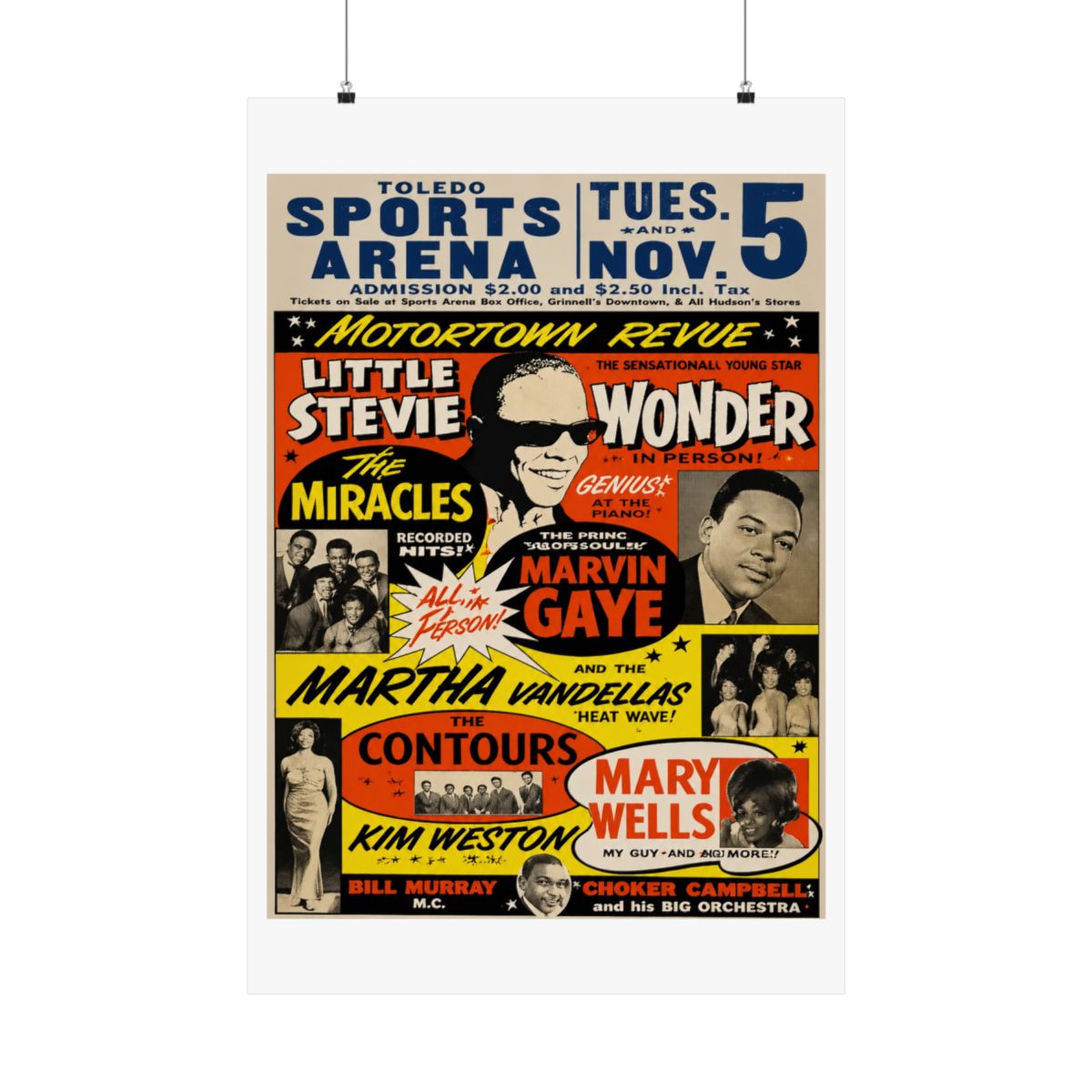 Stevie Wonder Vintage Advertising Motortown Revue Poster - alternate angle 5, merchandise