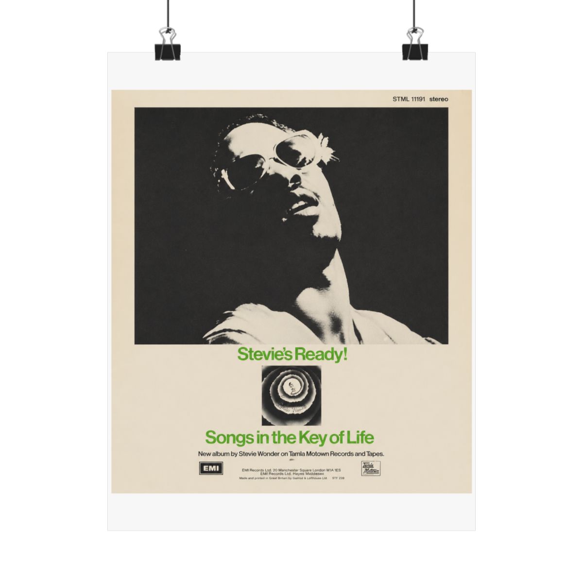 Stevie Wonder "Stevie's Ready!" Poster