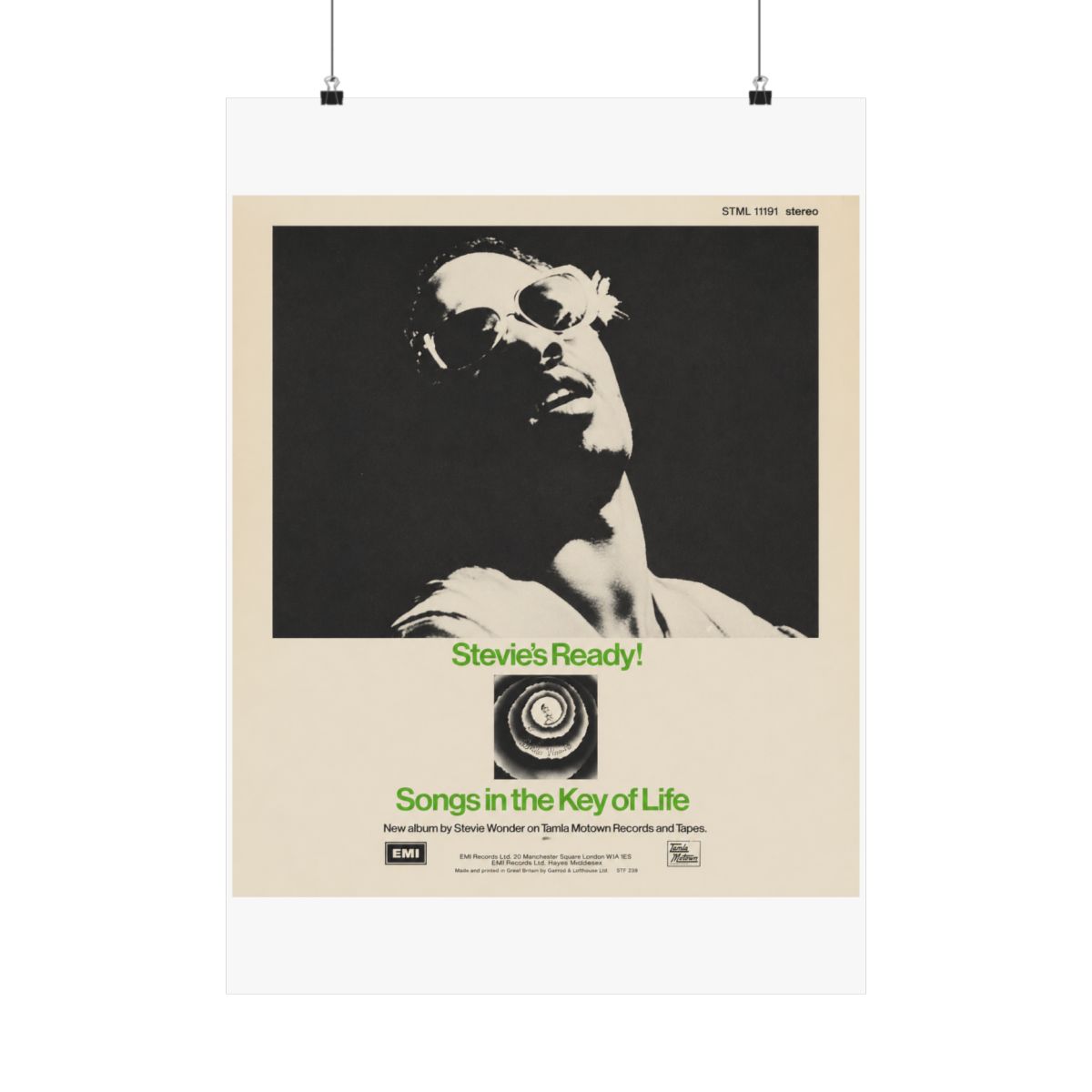 Stevie Wonder "Stevie's Ready!" Poster - alternate angle 3, merchandise