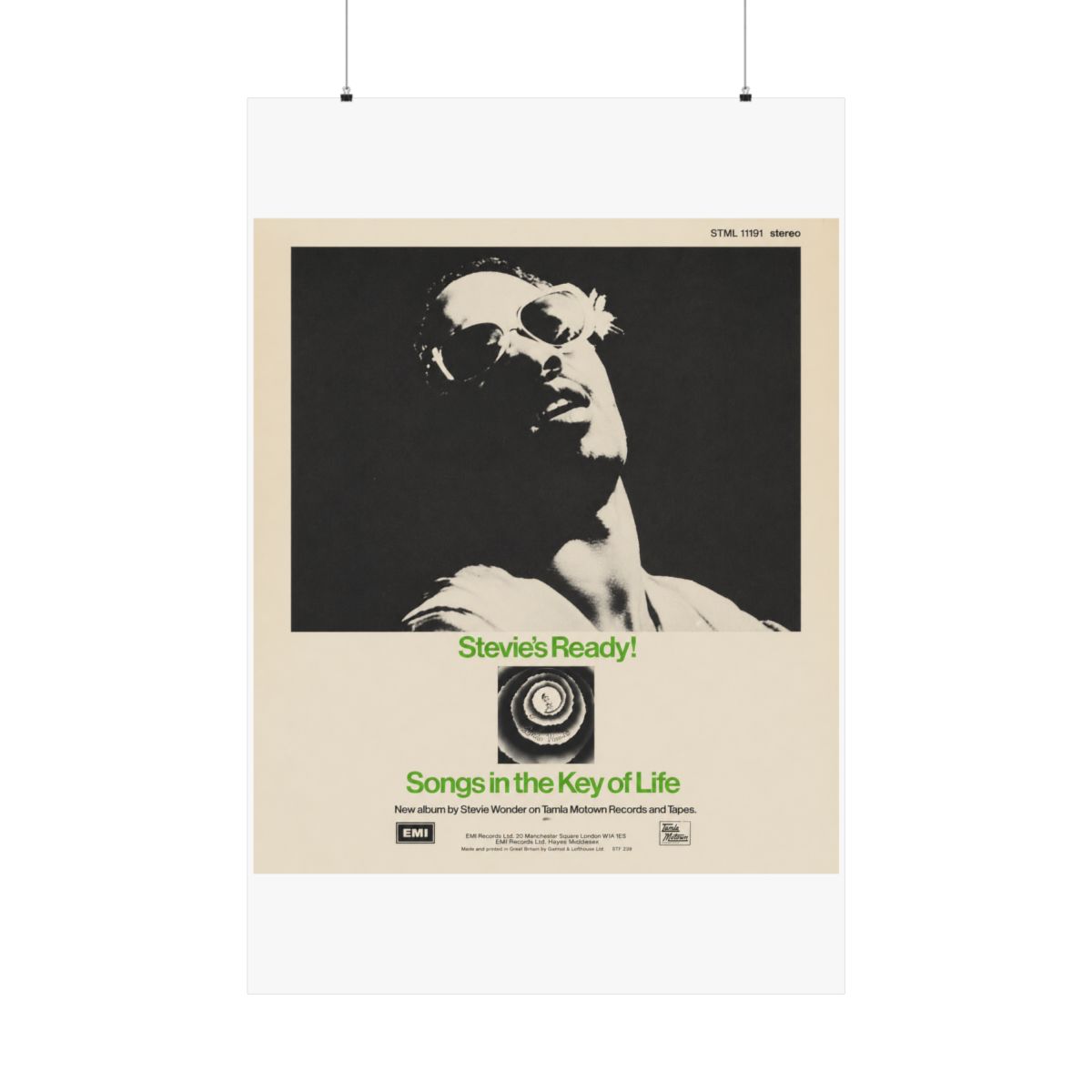 Stevie Wonder "Stevie's Ready!" Poster - alternate angle 1, merchandise