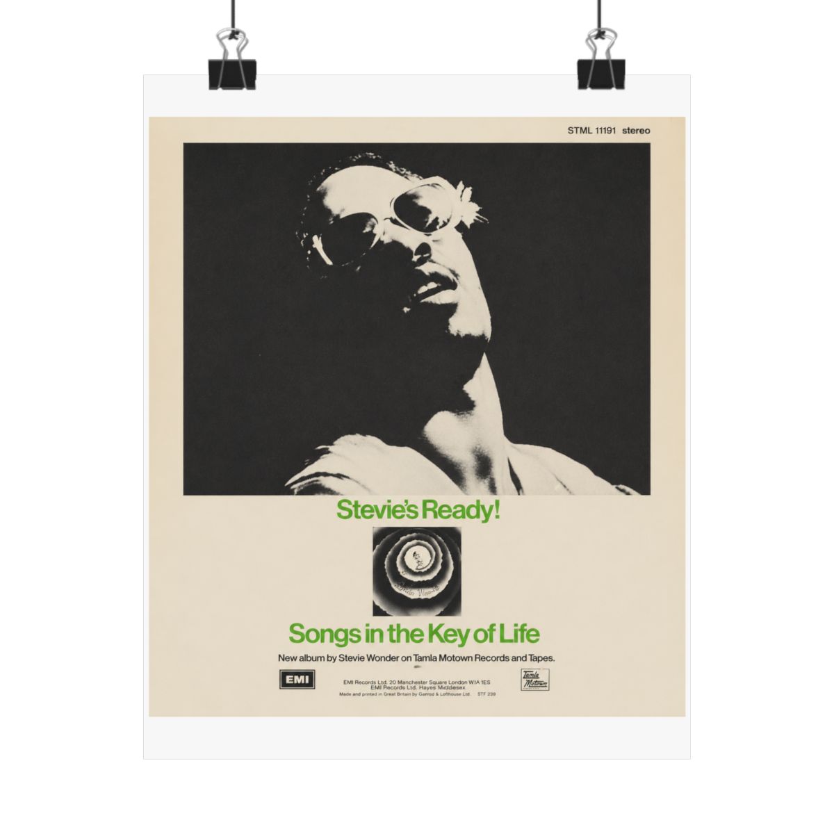 Stevie Wonder "Stevie's Ready!" Poster