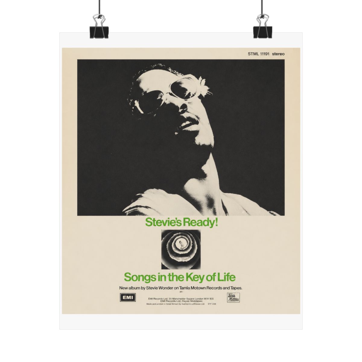 Stevie Wonder "Stevie's Ready!" Poster - alternate angle 4, merchandise