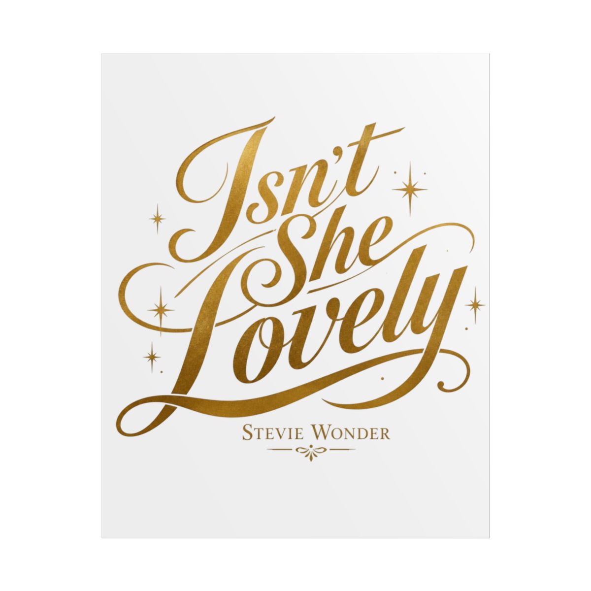 Stevie Wonder "t She Lovely" Poster