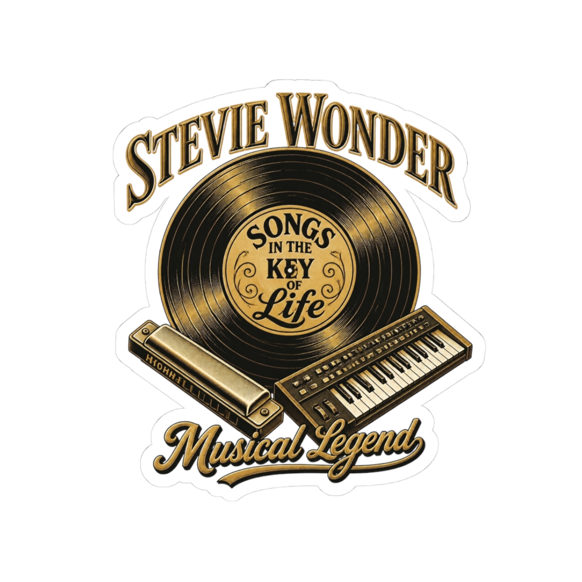 Stevie Wonder "Songs in the Key of Life" Sticker - alternate angle 1, merchandise