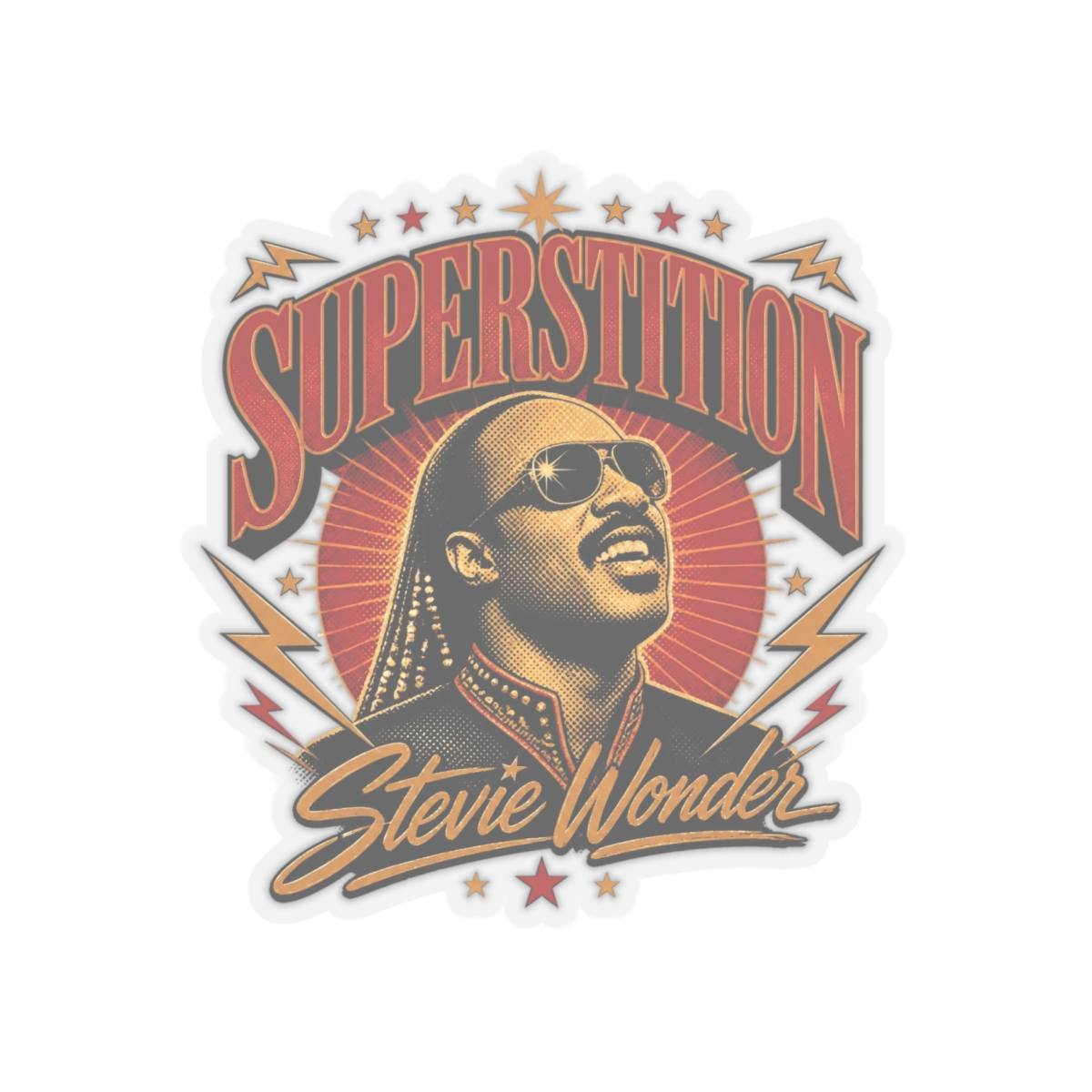 Stevie Wonder "Superstition" Sticker