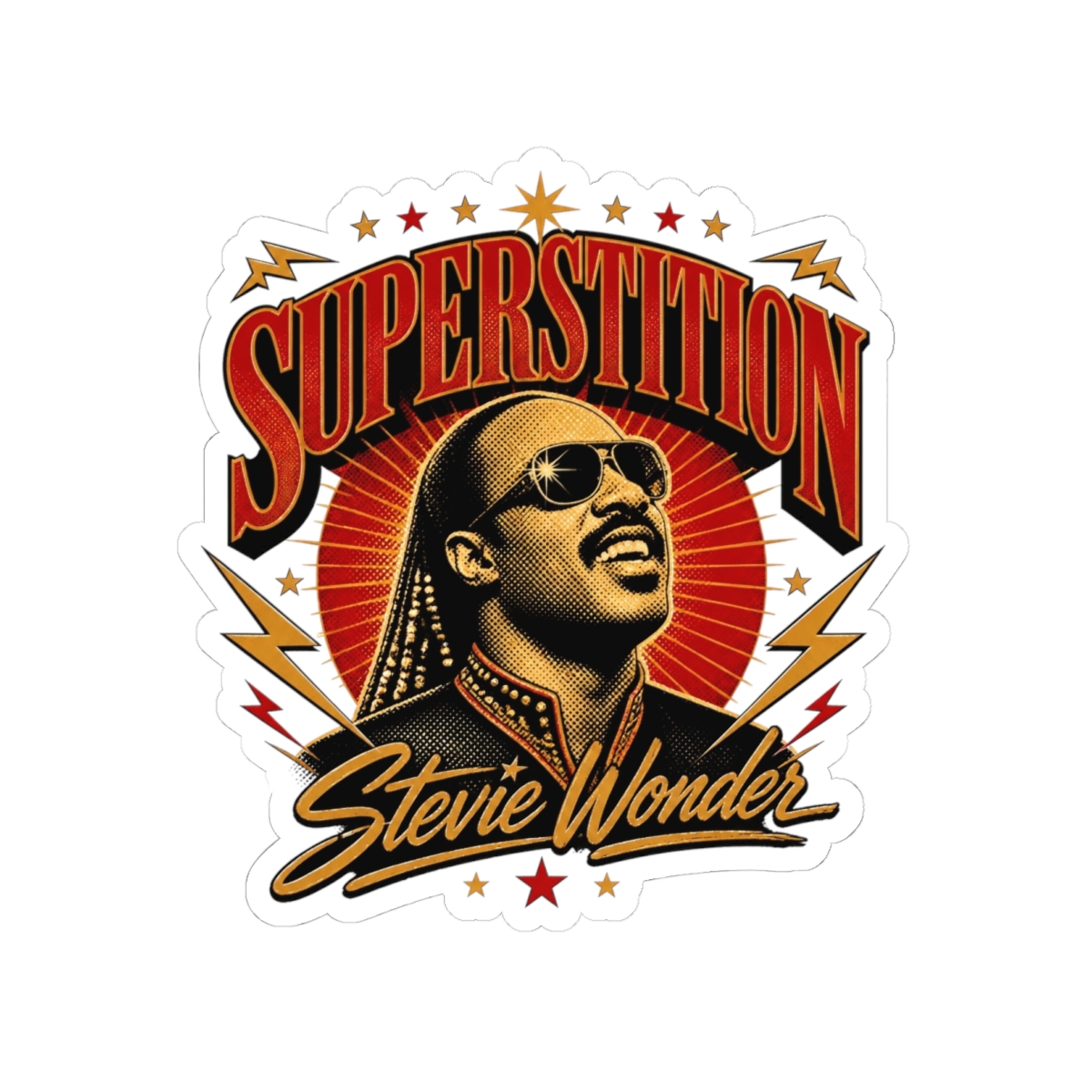 Stevie Wonder "Superstition" Sticker